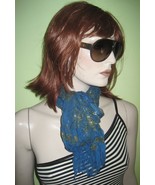 WOMEN&#39;S Ladies Blue Lace Sparkle Pattern Exotic Style Fashion SCARF Wrap  - $27.34 CAD
