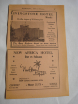 1960 Two sided Kilimanjaro, Africa Ad Livingstone, New Africa, and Kibo ... - $8.99