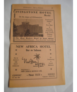 1960 Two sided Kilimanjaro, Africa Ad Livingstone, New Africa, and Kibo ... - $12.32 CAD