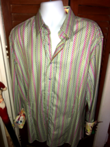 Robert Graham Mens Long Sleeved Dress Shirt XL/TG - $44.99
