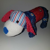 Daschie GANZ Puppy Dog Plush Red Blue Paisley 16&quot; Long Stuffed Animal Lo... - £23.42 GBP