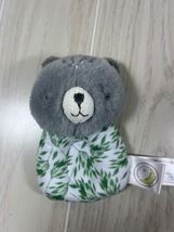 Animal Adventure small gray plush teddy bear gray rattle baby toy green ... - $3.91