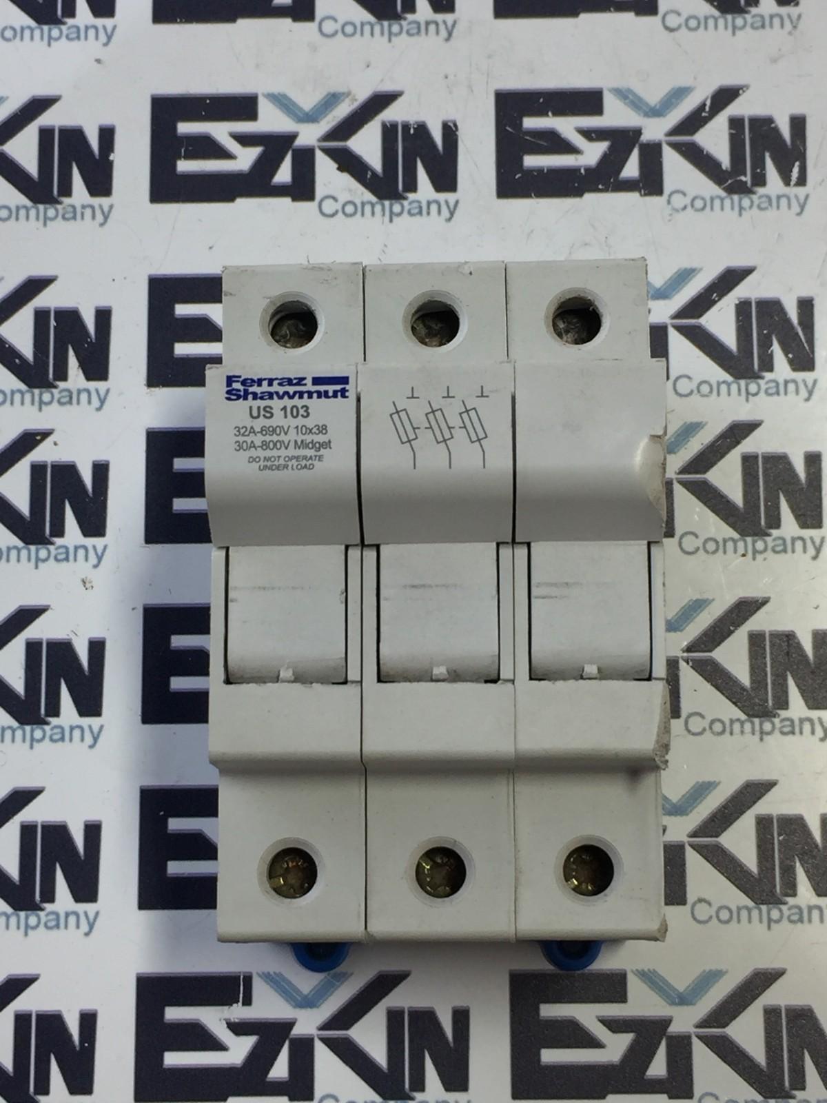 Ferraz Shawmut US103 Fuse Holder 30A 800V 3POLE  - $14.99