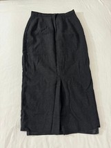 Sassco RN#50610 Women’s 4P Wool Back Zipper Pleated Front Pencil Black Skirt image 2