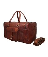 Jaald 20&quot; Large Leather Duffle Bag Travel Carry-on Luggage Overnight Gym... - £73.52 GBP+