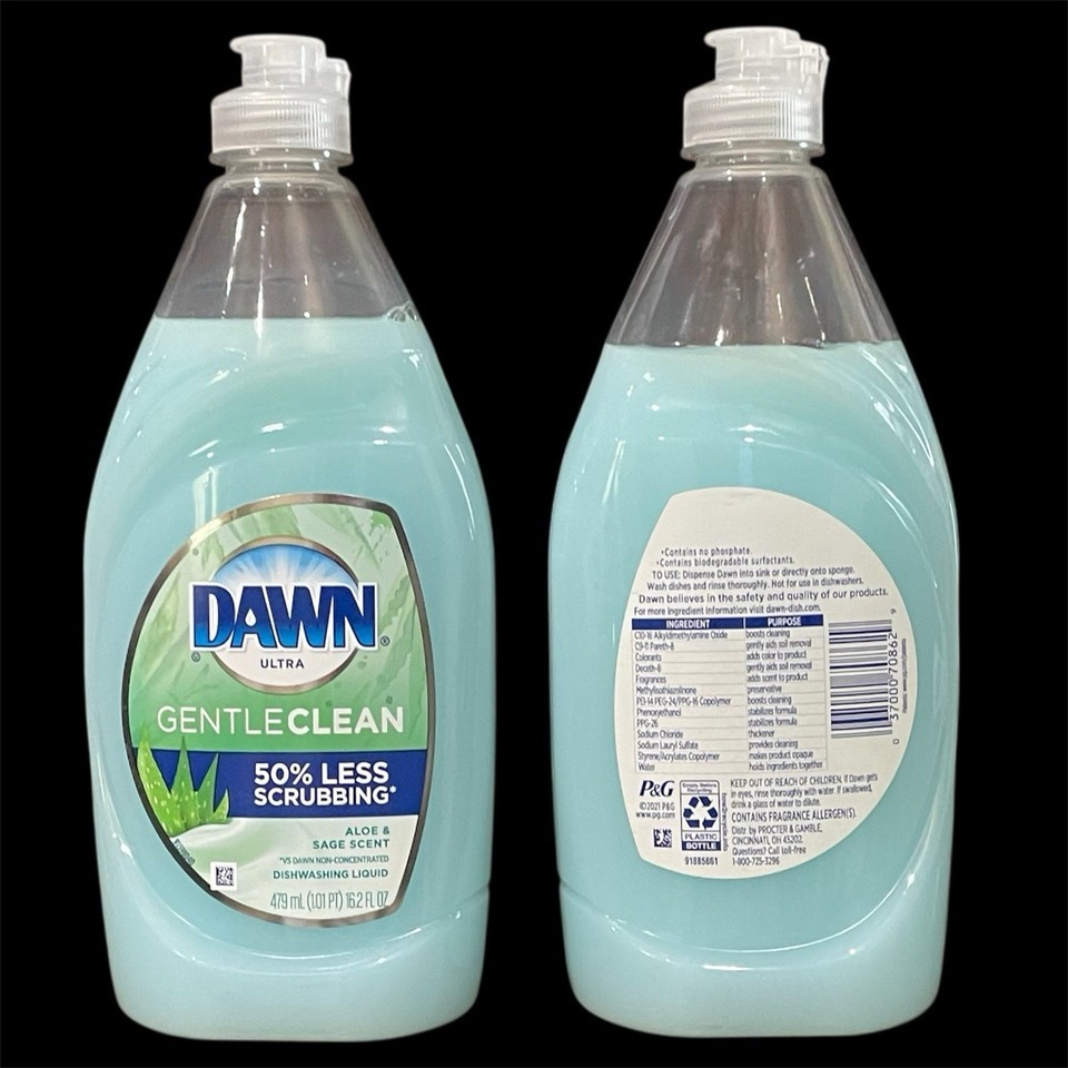 RARE Dawn Ultra Gentle Clean Aloe & Sage Scent Dishwashing Liquid Lot Of 2 Item image 2