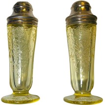 Hazel Atlas Florentine #2 Yellow / Topaz / Canary Salt and Pepper Shakers - $74.99