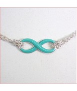 Tiffany &amp; Co 18&quot; Enamel Infinity Charm Double Chain Pendant Necklace Silver - £375.89 GBP