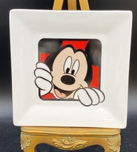 Disney Mickey Mouse White 6” Square Appetizer Dessert Plate - £15.47 GBP