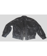 Men's XL black leather Bomber jacket XL Roundtree & Yorke Very good quality - $34.65