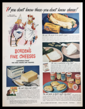 1945 Borden&#39;s Fine Cheeses Wonderful Buys Vintage Print Ad - £11.35 GBP