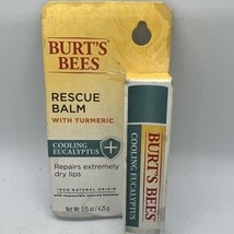 Burt&#39;s Bees Rescue Dry Lip Repair Balm with Turmeric Cooling Eucalyptus 0.15 oz. - £8.21 GBP