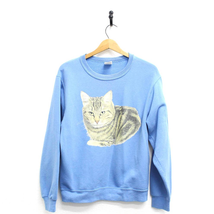 Vintage Kitty Cat Face Sweatshirt Small - £44.72 GBP