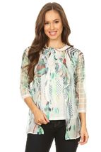 Women&#39;s Multi Color Cardigan and Sleeveless Top - $55.99