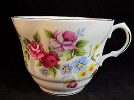 Royal Dover Tea Cup BONE CHINA English coffee cup rose &amp; floral design pattern - £7.90 GBP