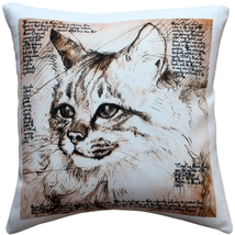 Maine Coon 17x17 Cat Pillow, Complete with Pillow Insert - £41.44 GBP