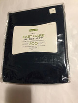 Home  For Target Twin Sheet Set 300 Thread Count Navy Blue - £23.16 GBP