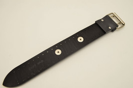 22mm Black Bikers wide Leather Watch Band strap  Buckle Punk Rock Skaters cuff  - £17.94 GBP