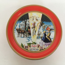 Empty Collin Street Bakery 100 year deluxe fruitcake tin round red winte... - $375.39 MXN