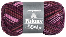 Spinrite Patons Kroy Socks Yarn Amethyst Stripes 1 Pack of 18 Skein - $153.99