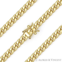5.1mm Miami Cuban Link 925 Sterling Silver 14k Yellow Gold-Plated Chain Necklace - £81.06 GBP+