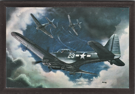 4&quot; X 6&quot; Wooden Plaque with a Painting of a Douglas SBD-5 Dauntless Divebomber  - £6.19 GBP