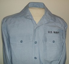 USN US Navy blue cotton blend working shirt utility X-LG Semmelman - £28.04 GBP