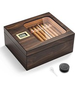 Cigar Humidor, Modern Glass Top Cedar Humidor Cigar Box with Digital Hyg... - €103,12 EUR