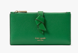 Kate spade Knott Zip Slim Leather Card Wallet ~NWT~ Watercress - $116.82