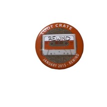 Loot Crate Rewind Cassette Tape Pin Button Badge Sign January 2015 Orange - £5.64 GBP