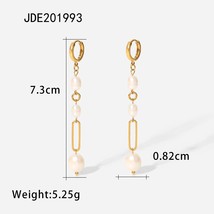Elegant Baroque  Charm Geometry Earrings PVD Stainless Steel Drop Earrings 18k G - £14.80 GBP