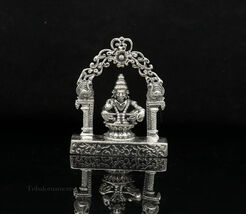 925 sterling silver Aayappa Sabarimala statue figurine, puja article art178 - $173.24