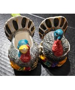 Vintage Omnibus Ceramics Thanksgiving Turkey Cream &amp; Sugar Set Beak Chipped - €13,64 EUR