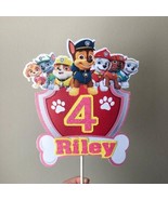 Paw Patrol Pink Any Name/Age Cake Topper | Theme Cake Topper | Customize... - £11.80 GBP