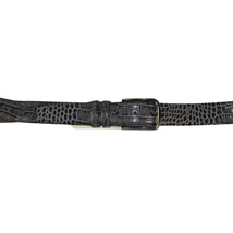 Men Genuine Leather Belt PIERO ROSSI Turkey Soft Crocodile print 1014 Gray image 2