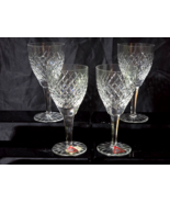 Vintage ASTRAL 6.5&quot; Cut Crystal STARRY Criss Cross Wine Glasses   - NEW ... - $70.19 CAD
