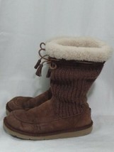 Ugg Australia 5124 Suburb Brown Suede Crocheted Boots Women&#39;s Sz 7/ 38 E... - £18.84 GBP