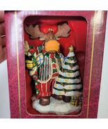 Grandeur Noel Holiday Christmas Ornament Tin Gift Box Angel Moose Christ... - €8,43 EUR