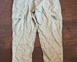 Nicole miller Womens cargo Style Pants Sz L New Sage Green Linen Blend  - $34.99