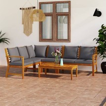 vidaXL Acacia Wood 5-Piece Garden Lounge Set with Dark Grey Frame - €601,57 EUR
