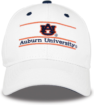 NCAA Auburn Tigers Unisex NCAA  Bar Design Hat, White, Adjustable - £46.19 GBP
