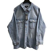 Jones &amp; Co Shacket Womens 2X Faded Denim Button Down Shirt Western Workwear - $37.08