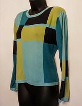 Christopher &amp; Banks Sweater Women&#39;s Color Block Knit Top size Small Cott... - $19.71