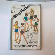 Simplicity 5518 Size H 7-10 Waist 23-24.5 One Yard Shorts 1982 Girls Vin... - £6.23 GBP