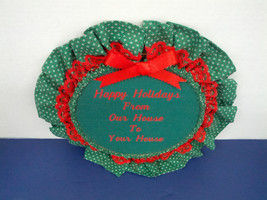 Vintage handmade  embroidery hoop decor happy holidays from our house to... - $369.72 MXN
