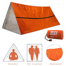 2 Person Emergency Shelter Outdoor Waterproof Thermal Blanket Rescue Camping - £22.54 GBP