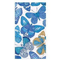 Caspari Butterflies Guest Towel Napkins in Blue - 15 Per Package - 4 Packages - $30.40