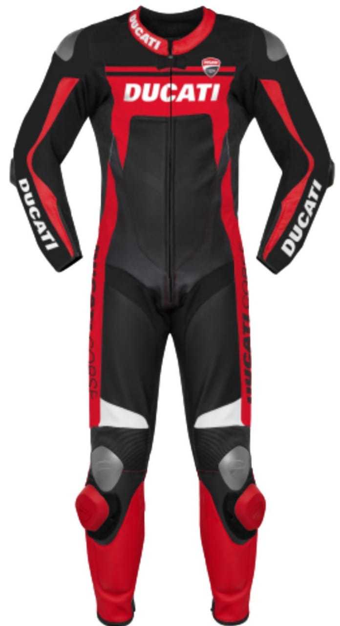 MEN,S DUCATI RED &amp; BLACK MOTORCYCLE 1&amp;2 PIECES RACING LEATHER SUIT CE- A... - $229.00
