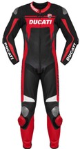 MEN,S DUCATI RED &amp; BLACK MOTORCYCLE 1&amp;2 PIECES RACING LEATHER SUIT CE- A... - $229.00