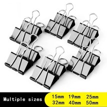 Metal Paper Clip  Foldback Metal Binder Clips Black Grip Clamps Statione... - $148.64 MXN+